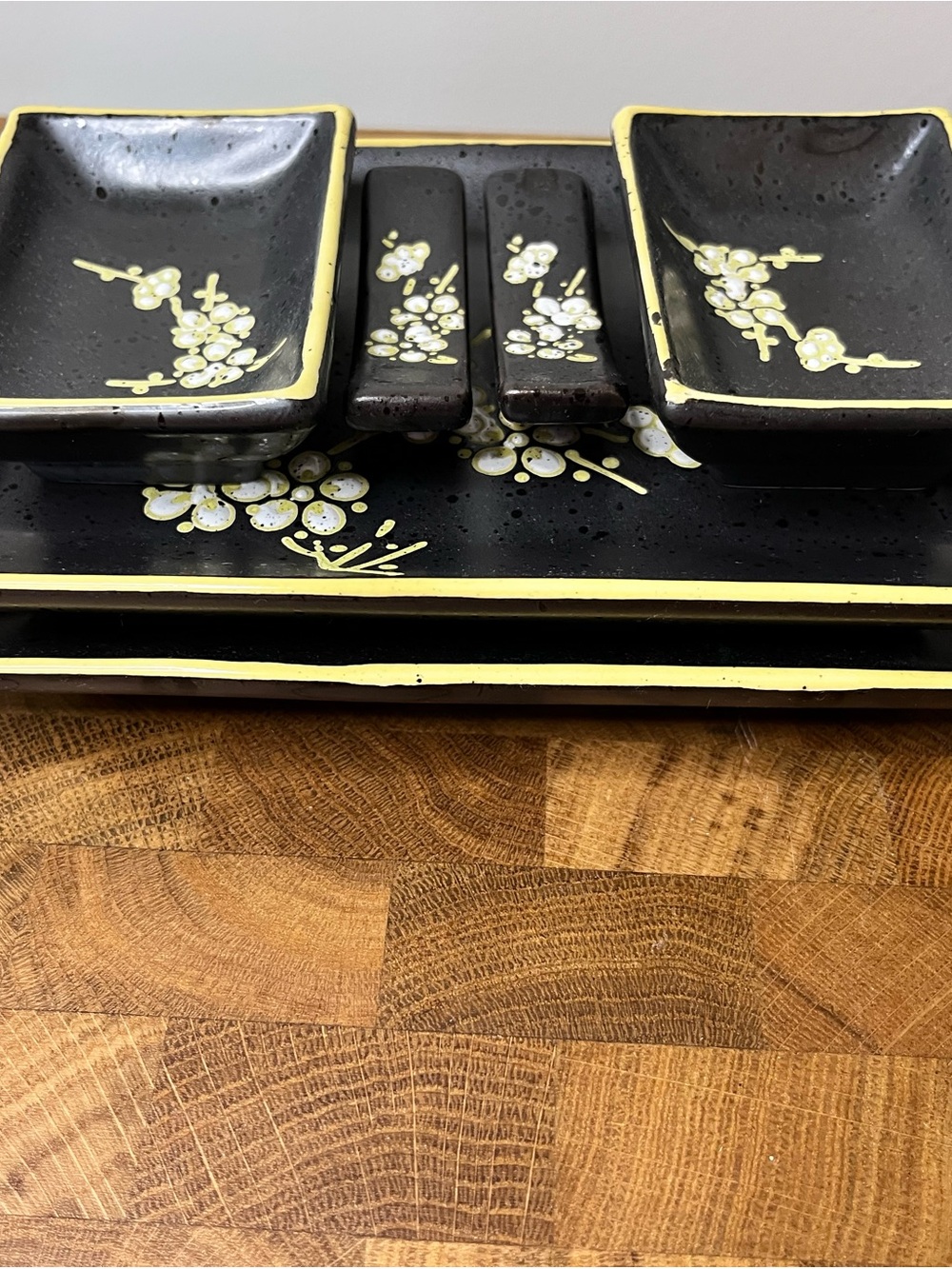 Black Ceramic Sushi Serving Set - Picture 3 of 14
